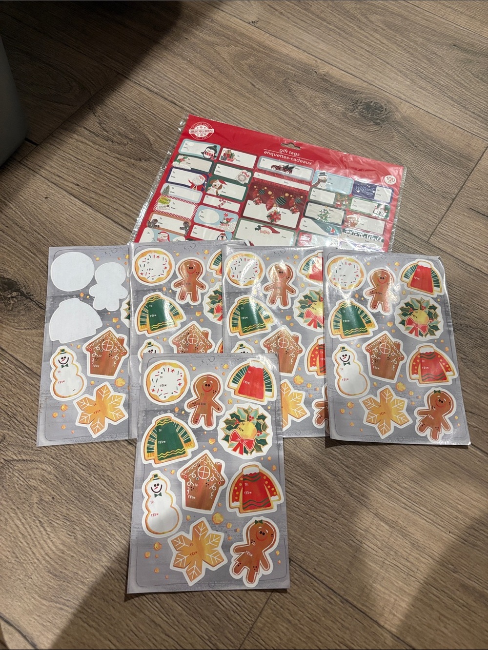 Holiday Gingerbread Sticker Set - Assorted Red, Green & Gold Designs